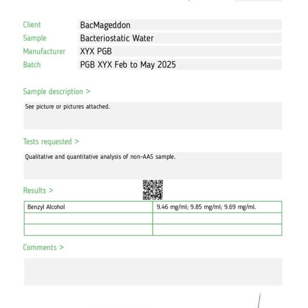 Screenshot Bacteriostatic Water<br>3ml-10ml-30ml