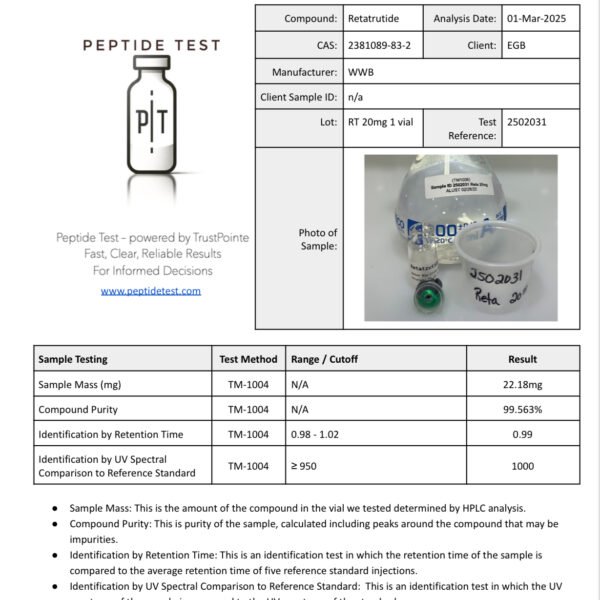 Item #01R20 <br> 20mg