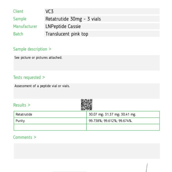 Item #01R30 <br> 30mg