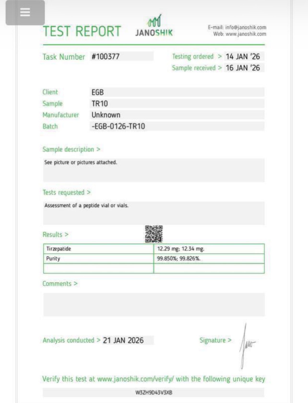 Screenshot Tirzepatide<br>10mg