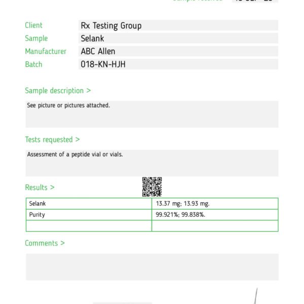 selank yellow cap Item #18 <br> 10mg